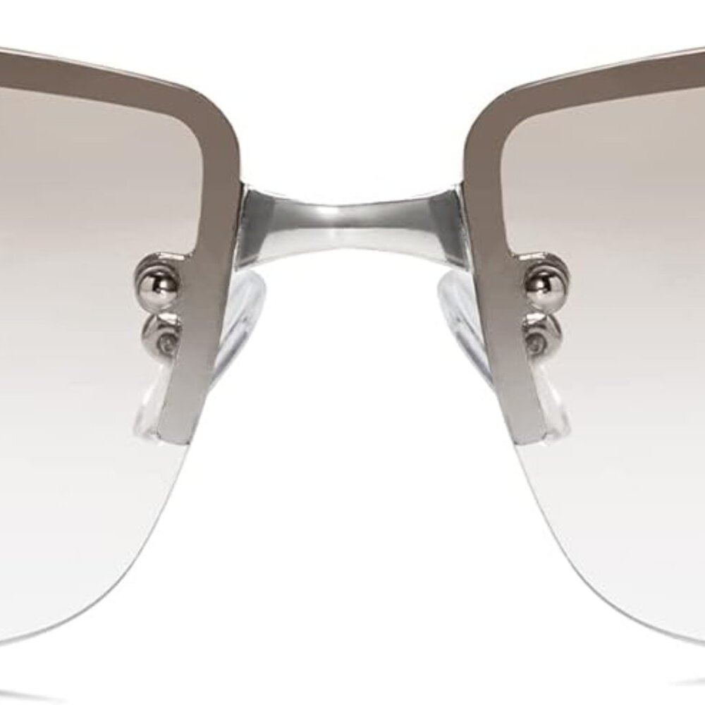 Stylish Rimless Frameless Rectangle Sunglasses Fo… - image 2